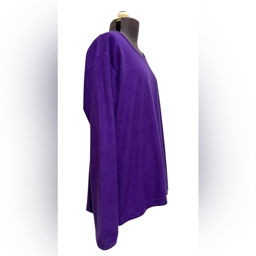 Oscar de la Renta Cozy Pajama Lounge Top Purple Size M - Picture 7 of 7
